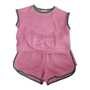 TRIBE LOVE 21 Pink/Green Retro Short Set - Size Medium/Large